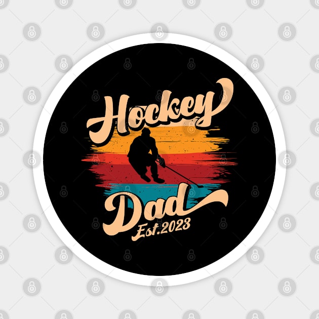 Hockey Dad Est 2023 New Dad Magnet by Way Down South